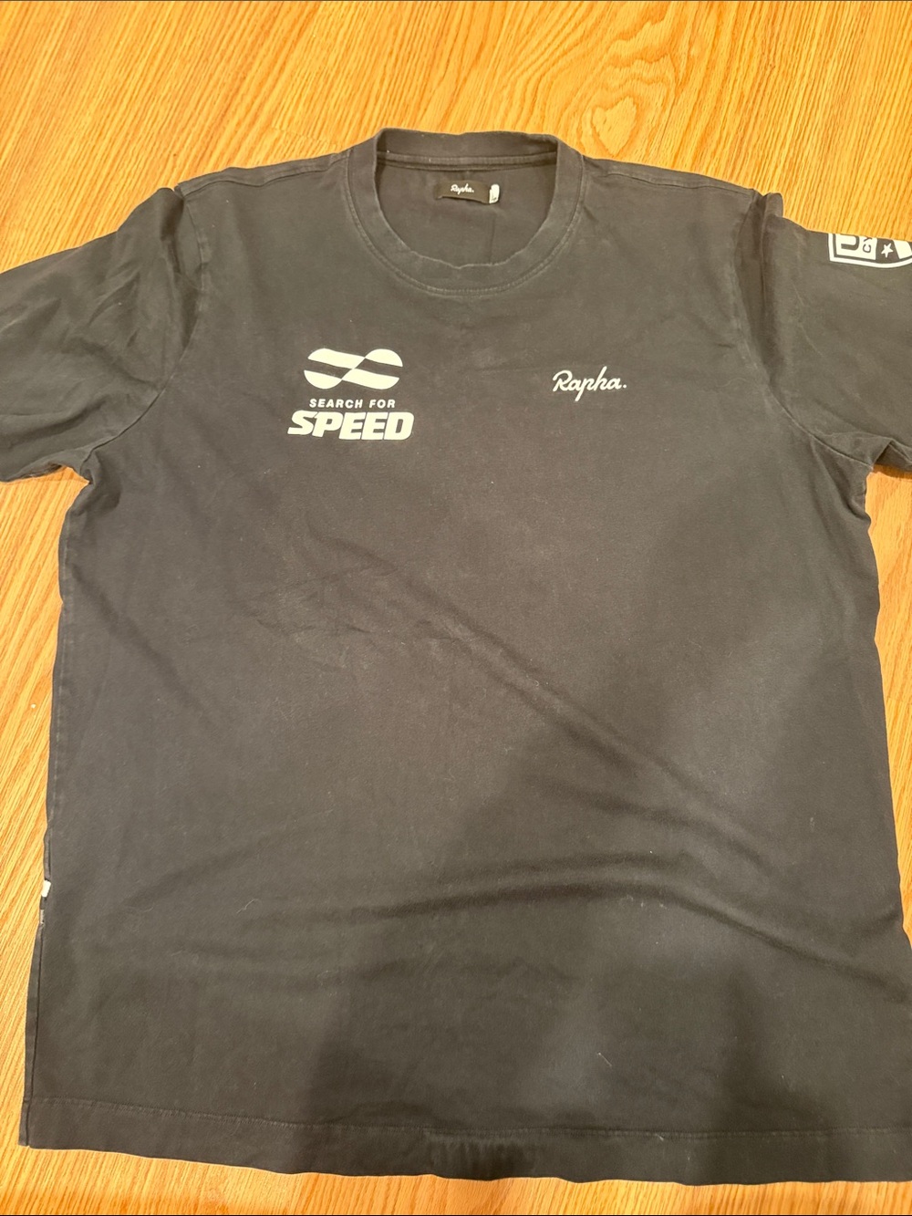 Rapha Black 'Search for Speed' Short Sleeve Logo Tee